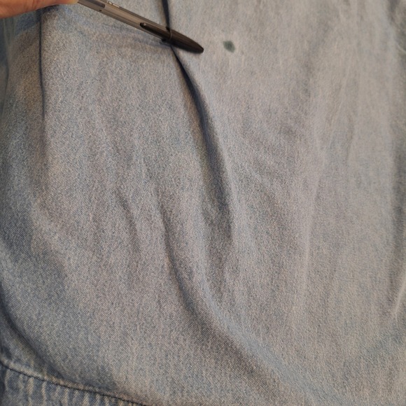 Bechamel Denim Dress Sm Blue Embroidered Floral Boho Oversized Midi Cottagecore - Picture 8 of 9